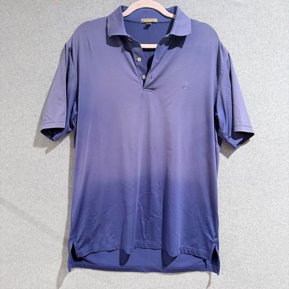 Peter Millar Summer Comfort Mens Medium Purple Ombre Gradient Golf Polo Shirt